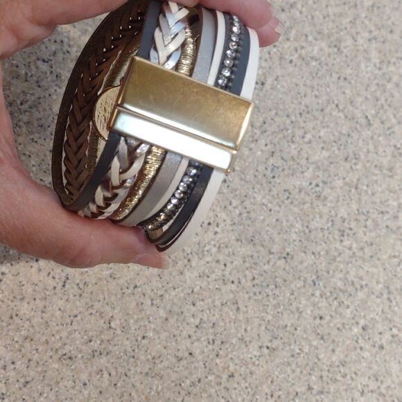 7" Leather Multi Strand Bracelet  - Picture 2 of 6